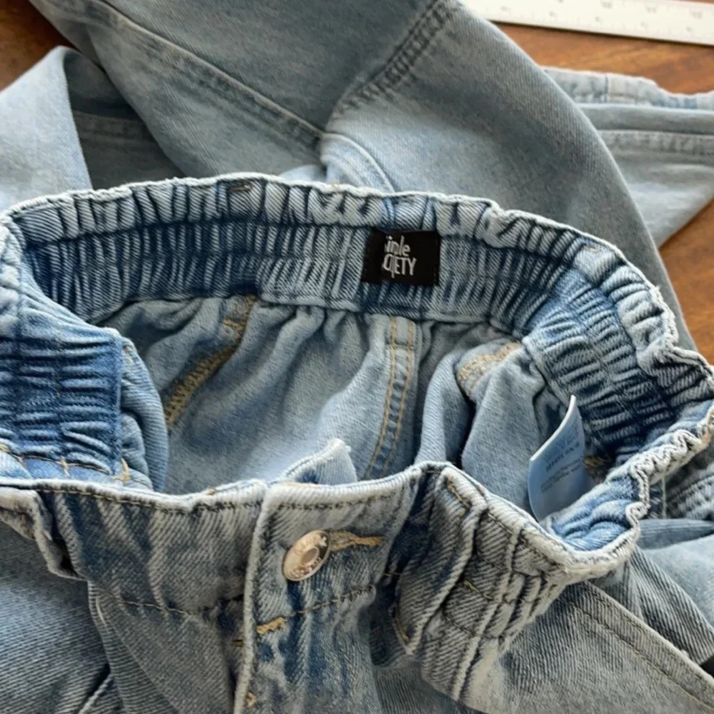 SIMPLE SOCIETY CARGO STRAIGHT SUPER HIGH RISE 5/27 BLUE ELASTIC WAISTBAND - Picture 15 of 15